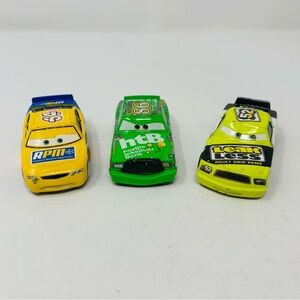 Disney Pixar Cars Lot Of 3 Chick Hicks Leak Less RPM 64 Racing Pit Cars